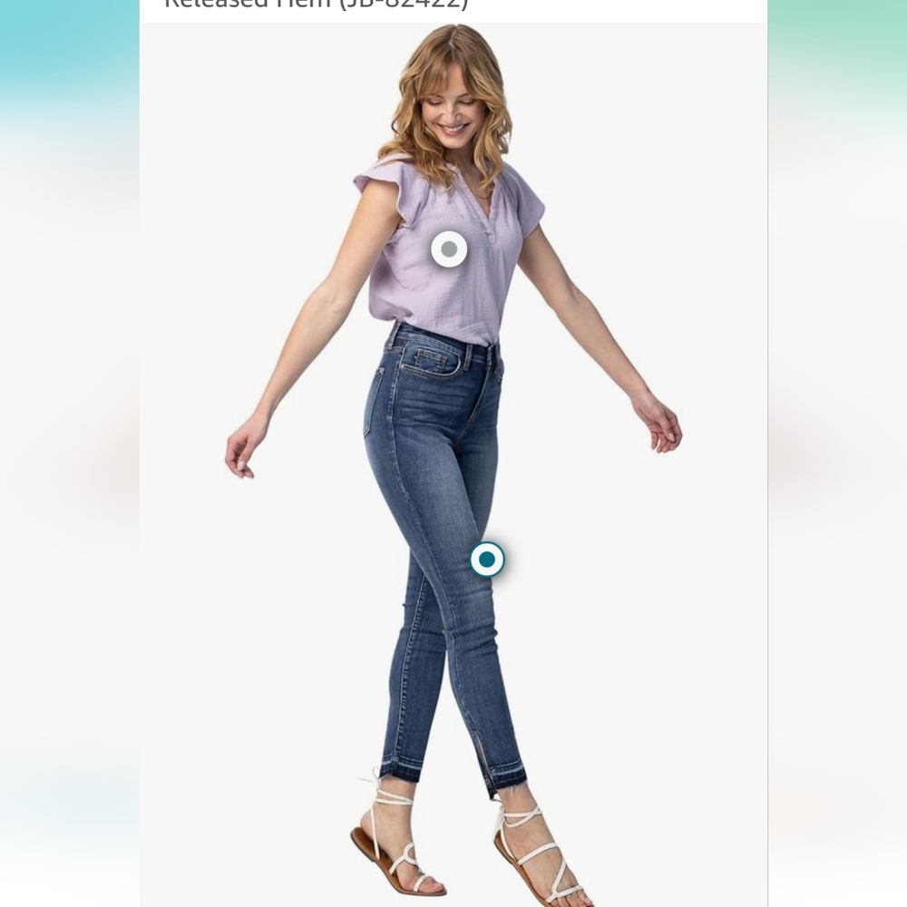 Judy Blue High Waist Skinny Jeans with Side Slit Released Hem (JB-82422) 9/29